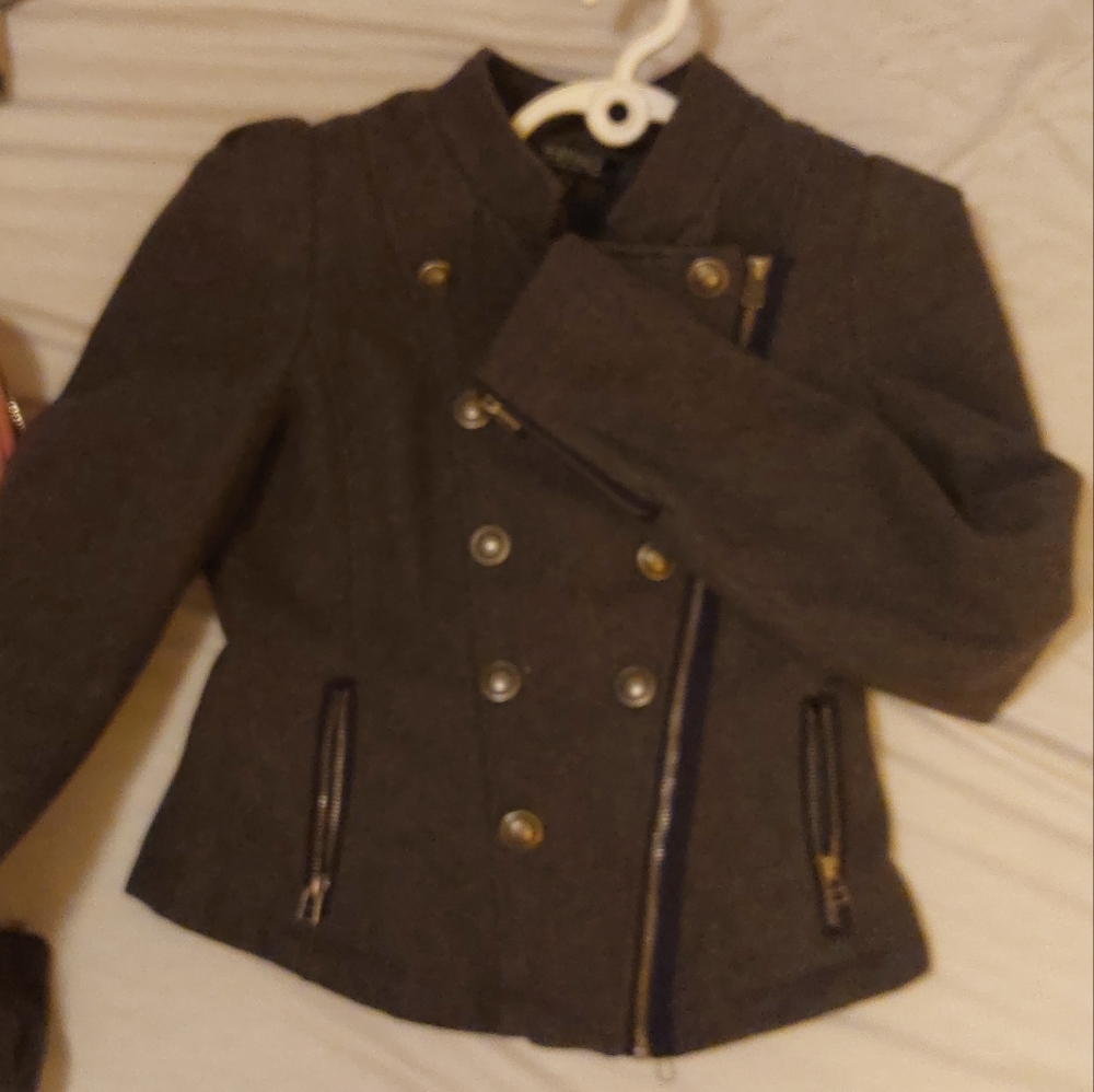 Wool blend bomber coat